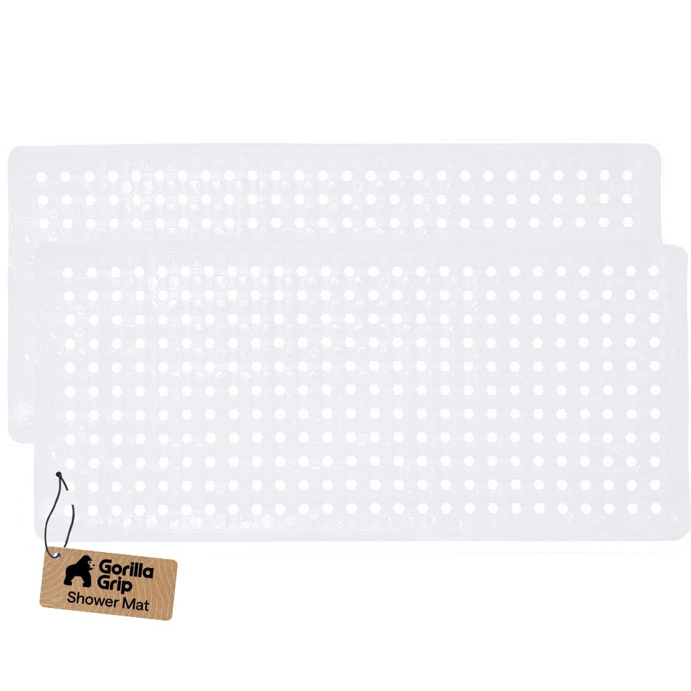 GORILLA GRIP Bath Tub Shower Mat, Bathtub Floor Liner, 35x16 Clear