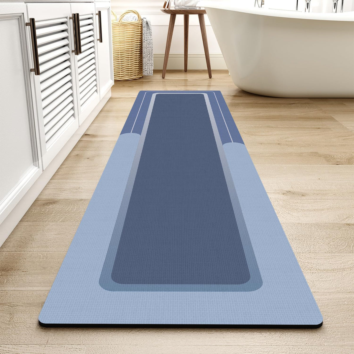 MontVoo-Bath Mat-Bathroom Mat Rug Non Slip Super Absorbent Stain Resistant Quick Dry Thin Bath Rug-Bath Mats for Bathroom Floor Bathtub Vanity-Bathmat Bath Rug Easy Care-17"x27" Grey
