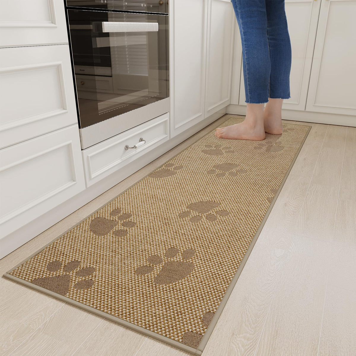 YDKGL Kitchen Rugs Kitchen Mats for Floor Non Slip Washable Brown 17"x30"