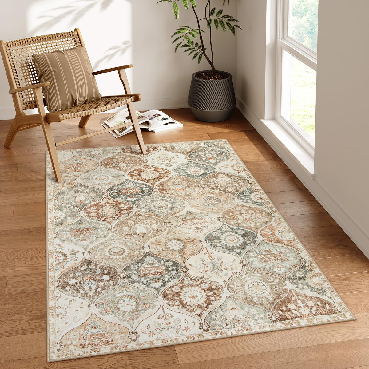Lahome Washable Rugs for Entryway, 2x3 Kitchen Rugs Non Slip Washable