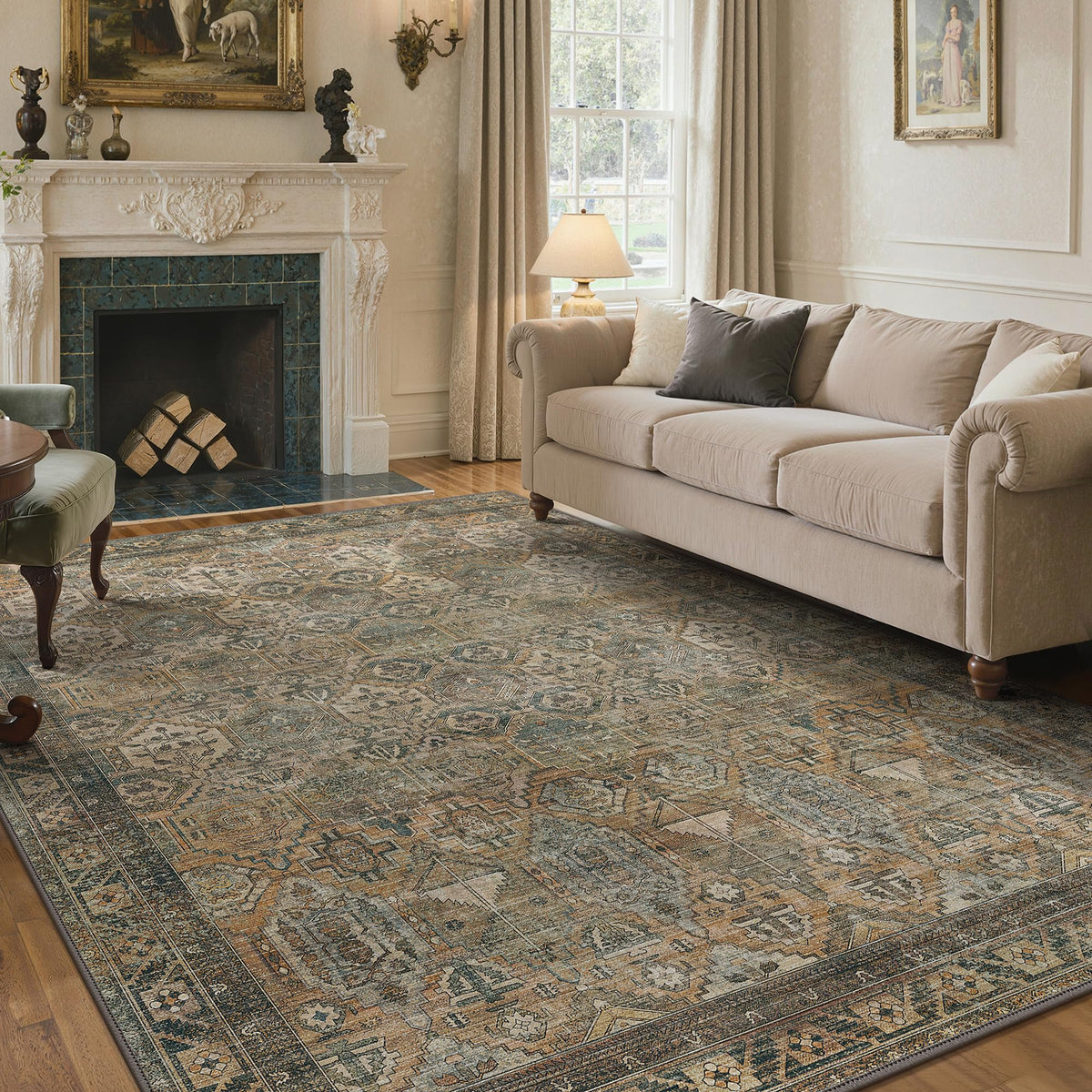 GENIMO 2x5 Washable Runner Rug Non Slip for Hallway, Light Taupe Brown