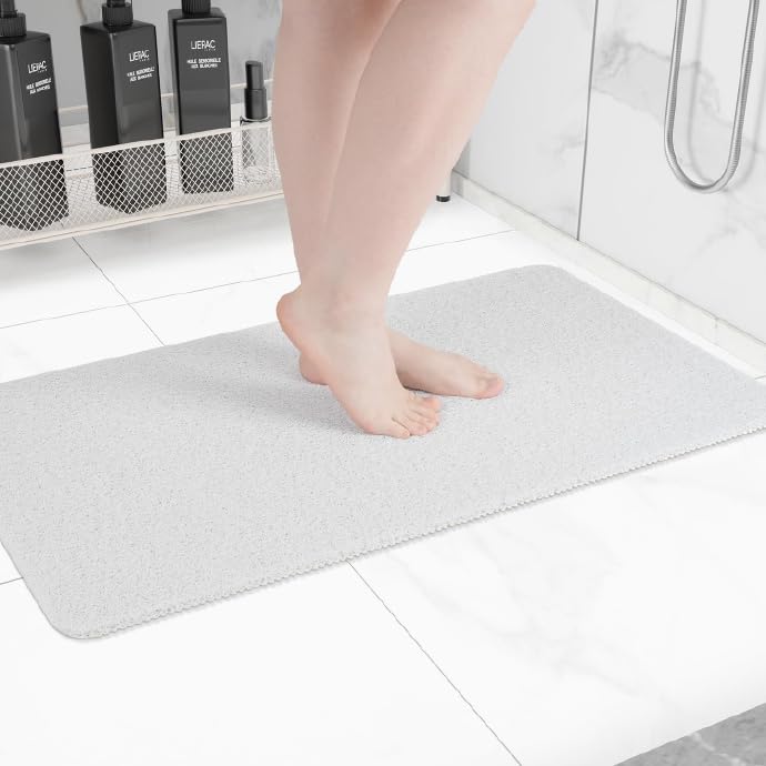 Hargiis Non Slip Bathtub Mat, Anti Slip Shower Mat, Fast Drying Bath Tub Mats, Foot Scrubber Mat, Anti Slip Mat for Tub, Floor, Bathroom, Home, Kitchen, Hotel (Beige 24"x16")