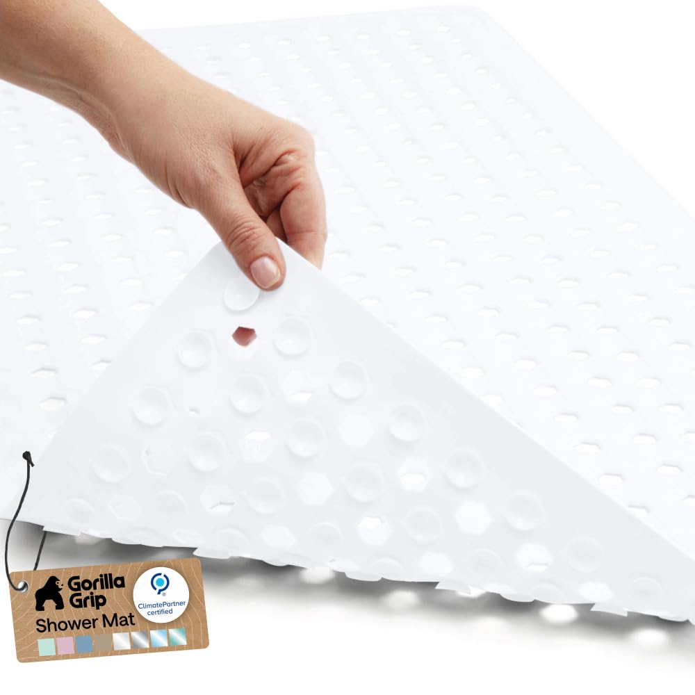 GORILLA GRIP Bath Tub Shower Mat, Bathtub Floor Liner, 35x16 Clear