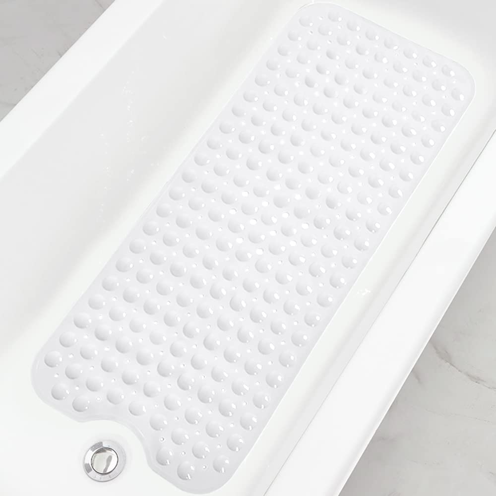Extra Long Non-Slip Bathtub Shower Mat, 39 x 16 Inch Black Bath Mat