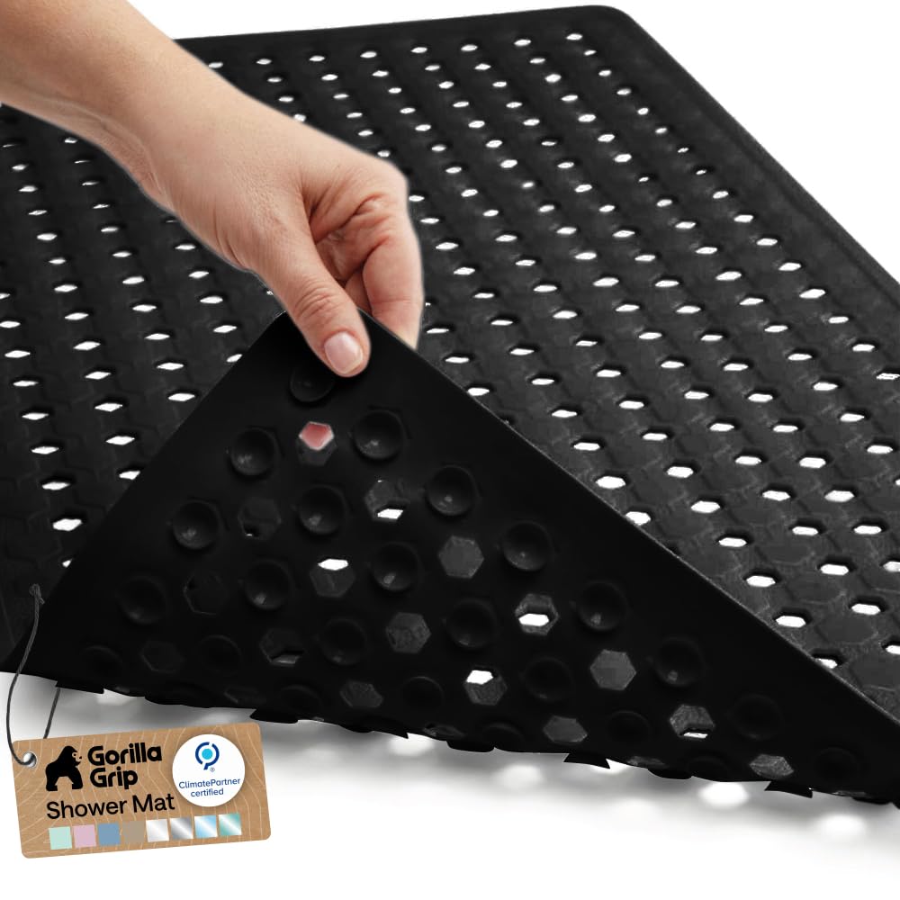 GORILLA GRIP Bath Tub Shower Mat, Bathtub Floor Liner, 35x16 Clear