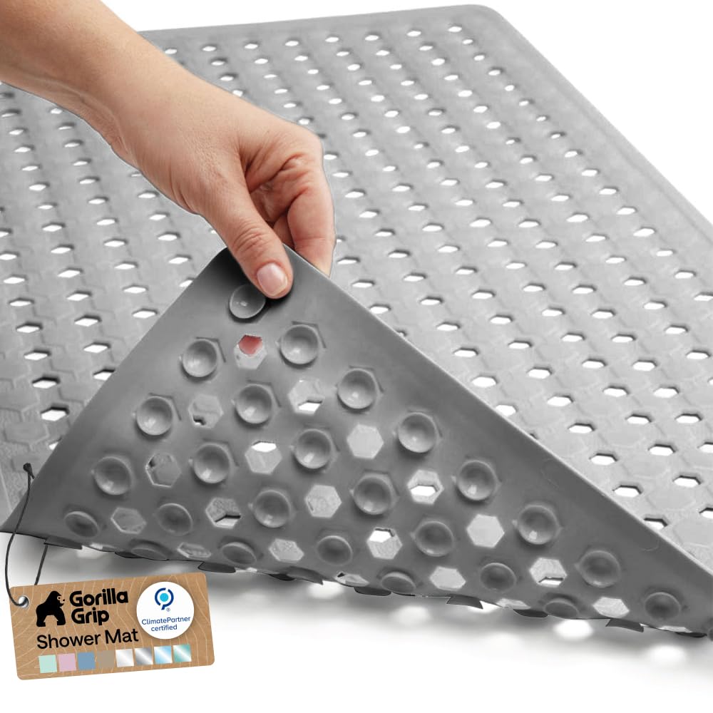 GORILLA GRIP Bath Tub Shower Mat, Bathtub Floor Liner, 35x16 Clear