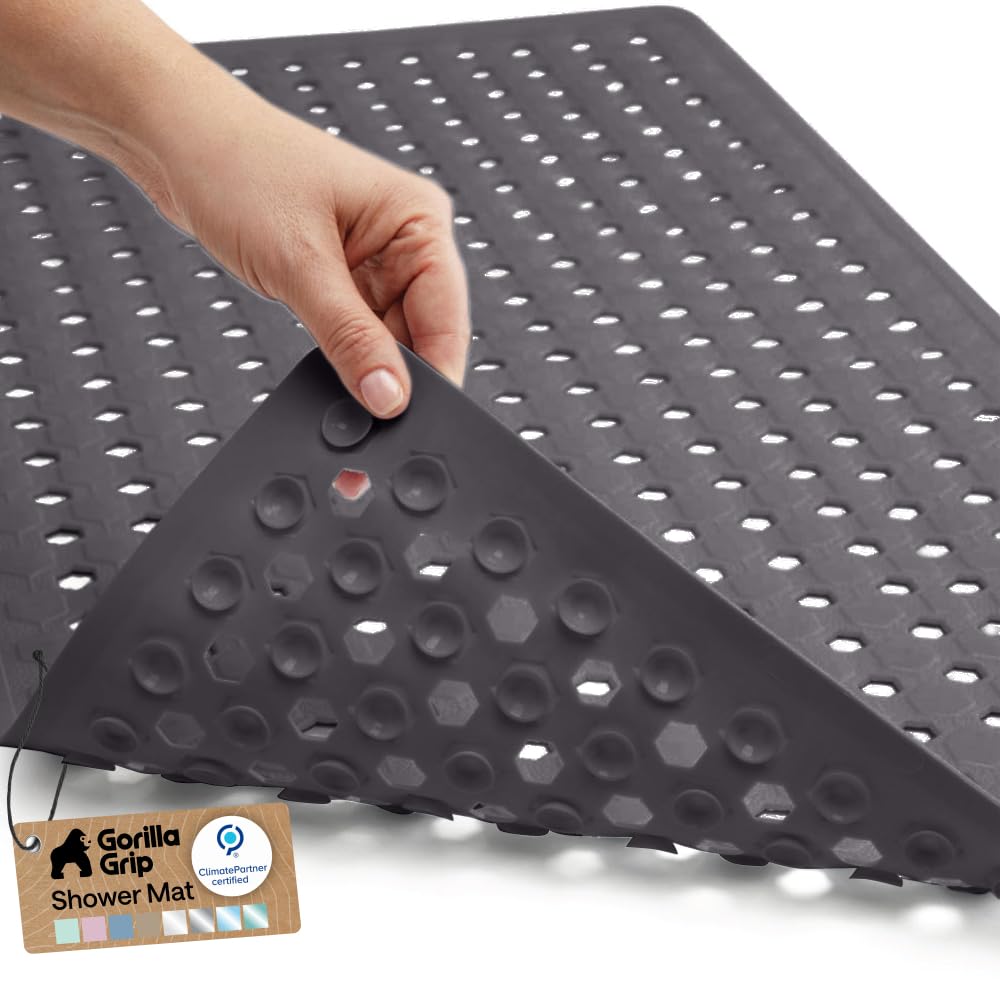 GORILLA GRIP Bath Tub Shower Mat, Bathtub Floor Liner, 35x16 Clear