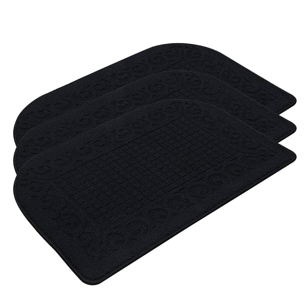 COSY HOMEER 27x18 Half Round Kitchen Rug,Non Slip Washable Mat,Burgundy 1PC