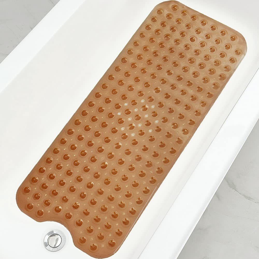 Extra Long Non-Slip Bathtub Shower Mat, 39 x 16 Inch Black Bath Mat