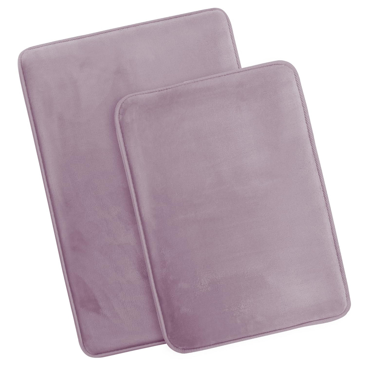 Clara Clark 3 Piece Bathroom Rugs Bath Mat Set, Velvet Memory Foam Bath Mats for Bathroom - Non-Slip, PVC Backing Bath Rugs, Washable - Dries Quickly, Grey
