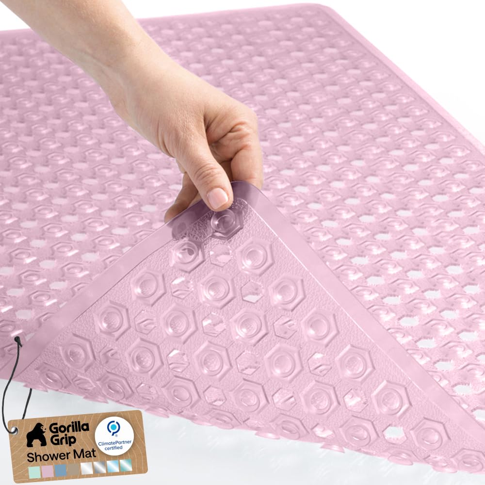 GORILLA GRIP Bath Tub Shower Mat, Bathtub Floor Liner, 35x16 Clear