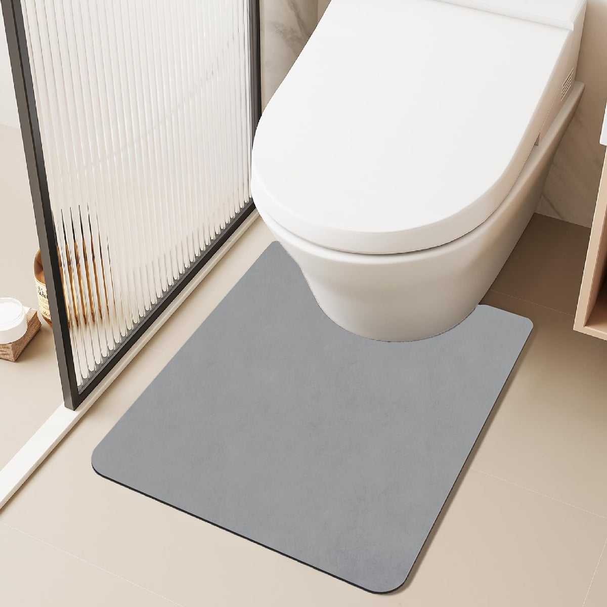 TYUU Thin Bath Mat, Small Bathroom Rugs Non Slip Washable, 16x24 Dark Grey