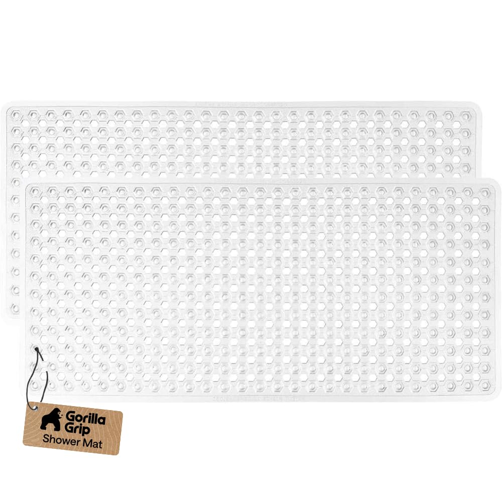GORILLA GRIP Bath Tub Shower Mat, Bathtub Floor Liner, 35x16 Clear