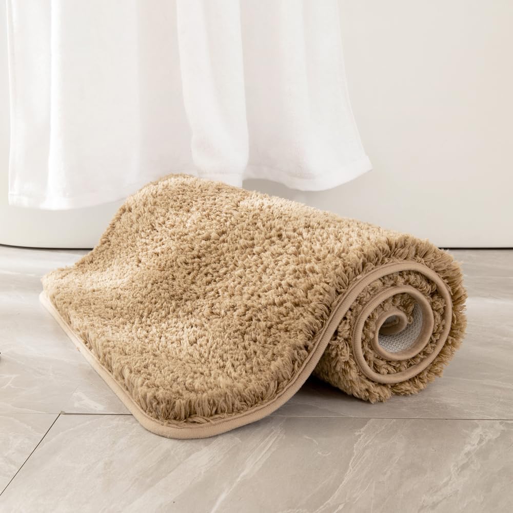 MIULEE Dark Purple Bathroom Rugs Soft Small Microfiber Bath Mat 16x24 Inch