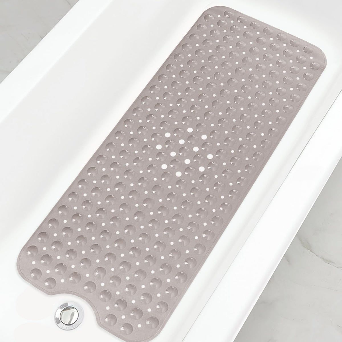 Extra Long Non-Slip Bathtub Shower Mat, 39 x 16 Inch Black Bath Mat