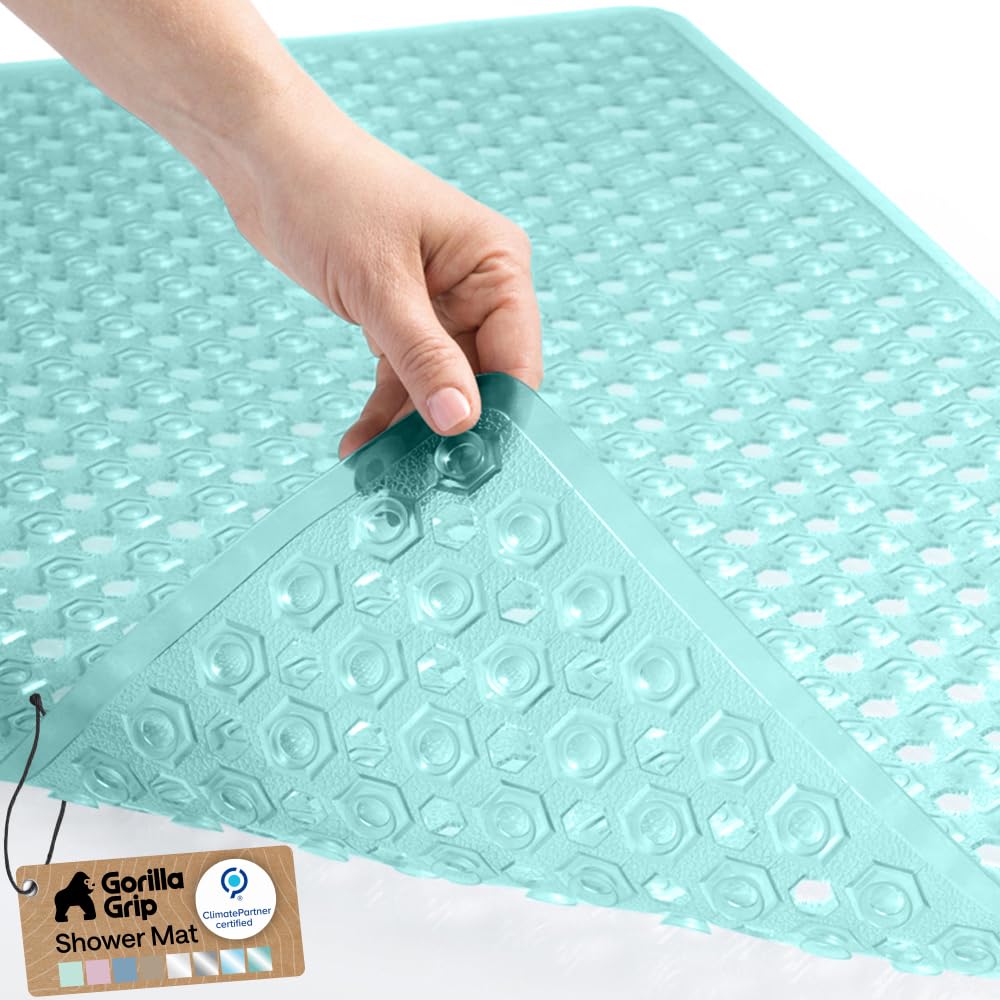 GORILLA GRIP Bath Tub Shower Mat, Bathtub Floor Liner, 35x16 Clear