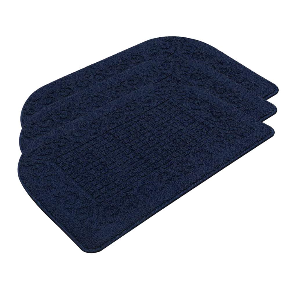 COSY HOMEER 27x18 Half Round Kitchen Rug,Non Slip Washable Mat,Burgundy 1PC