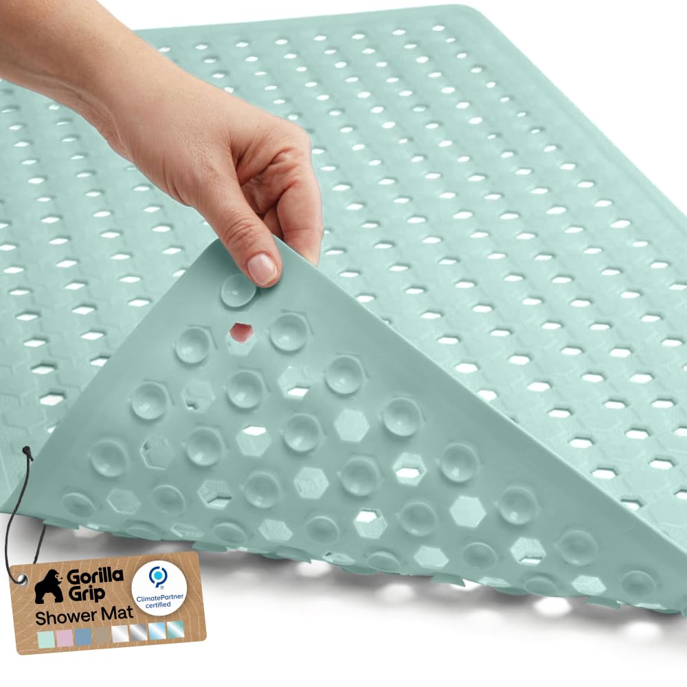 GORILLA GRIP Bath Tub Shower Mat, Bathtub Floor Liner, 35x16 Clear
