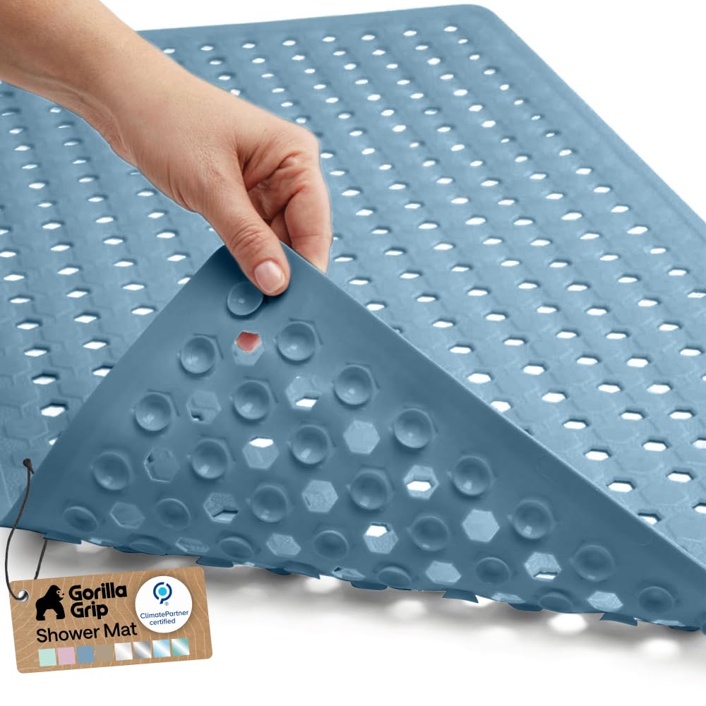 GORILLA GRIP Bath Tub Shower Mat, Bathtub Floor Liner, 35x16 Clear