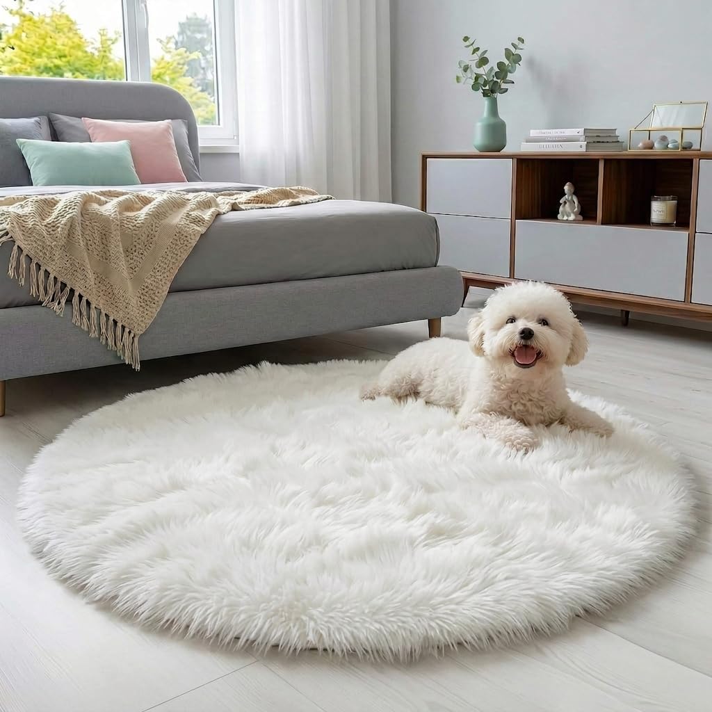 Baby Pink Fluffy Area Rug, Soft Washable, 2x5 Ft for Bedside
