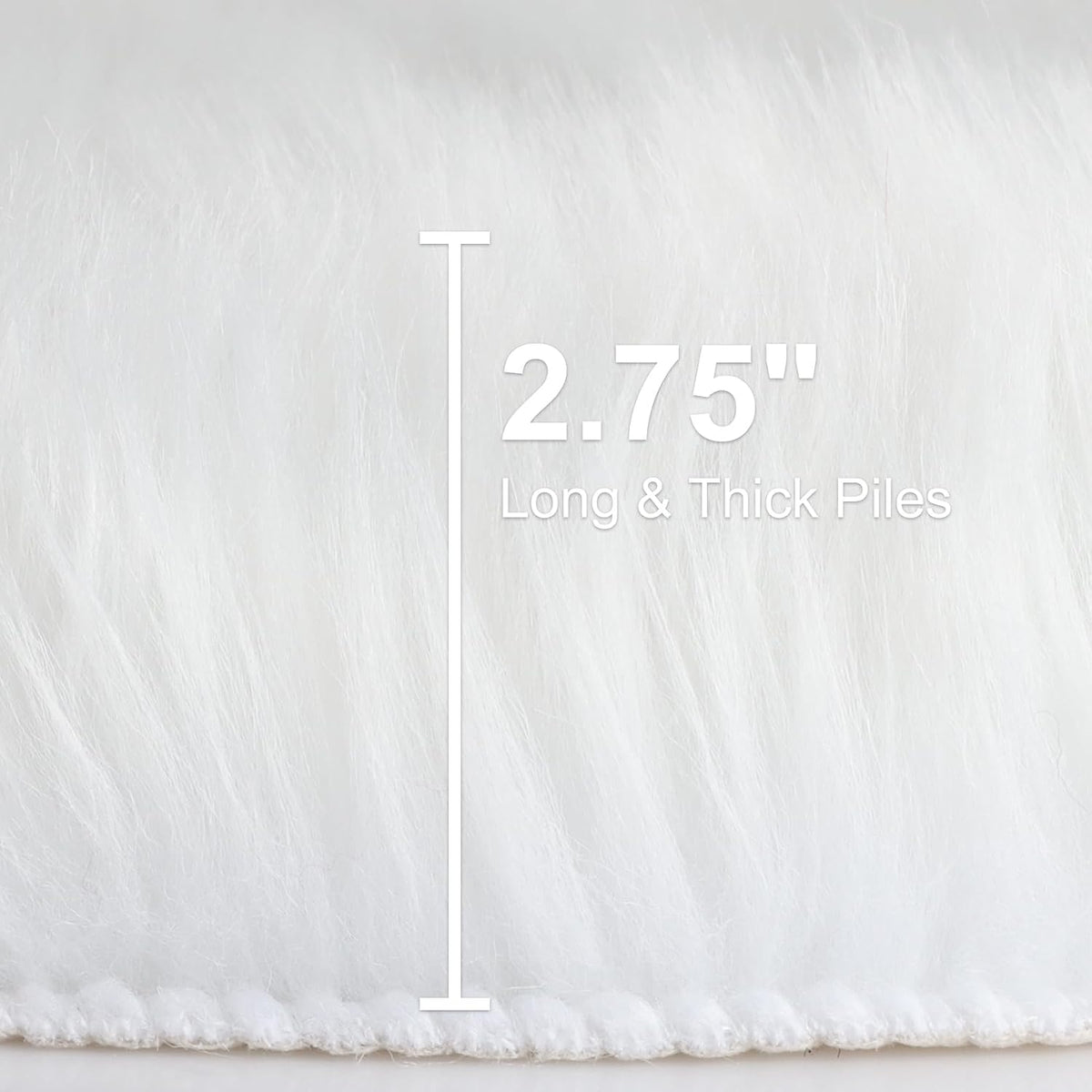 duduta White Faux Fur Throw Rug 2x3 ft, Small Bedside Rug Dorm Chair Cover