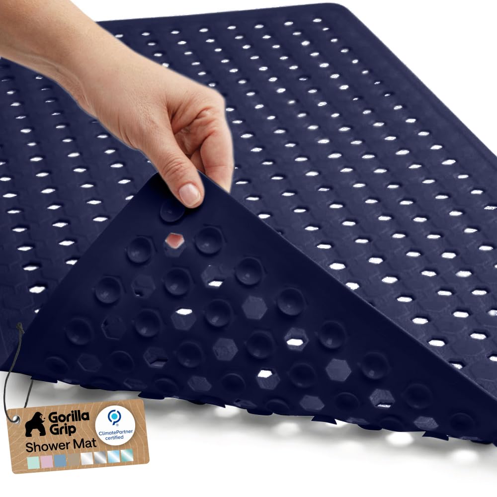 GORILLA GRIP Bath Tub Shower Mat, Bathtub Floor Liner, 35x16 Clear
