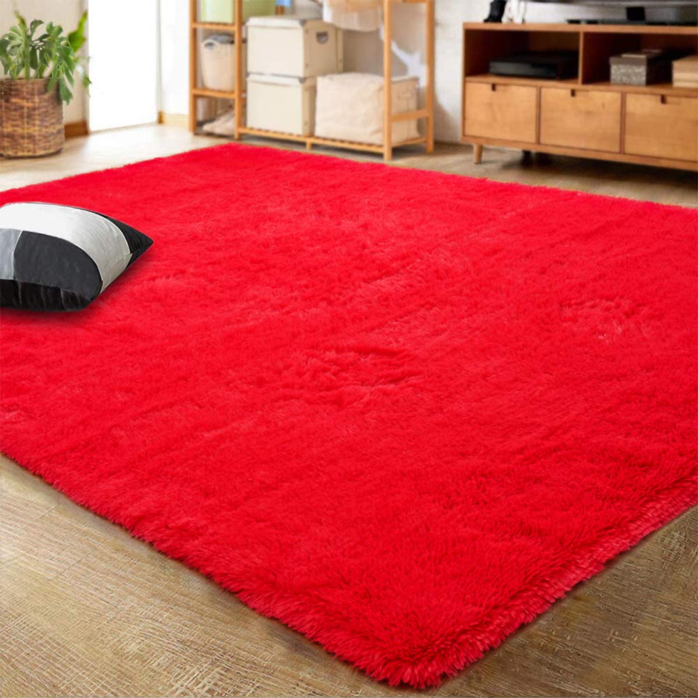 LOCHAS 2x3 Area Rugs Fluffy Living Room Carpets for Kids Bedroom, Brown