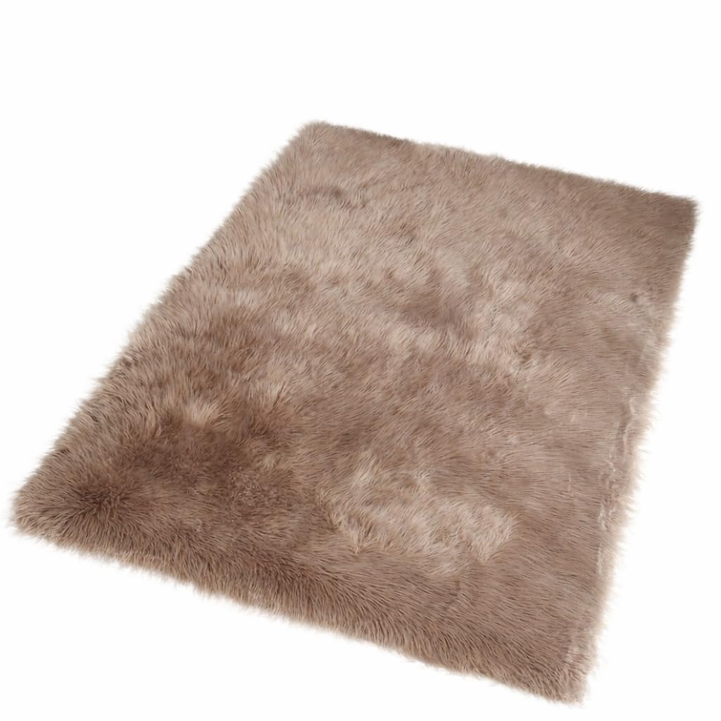 Goolela White Fluffy Faux Fur Rug for Bedroom Faux Sheepskin Rug 2x3 White Fuzzy Furry Bedside Carpet Dining Room Playroom Dorm Small Washable Rectangle