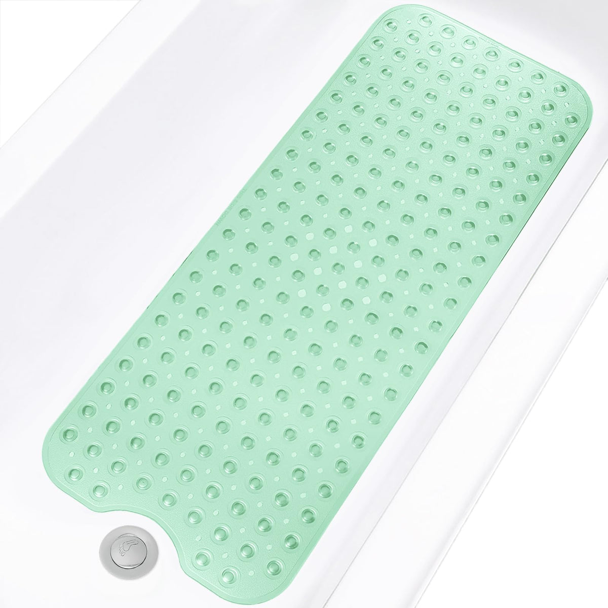 Extra Long Non-Slip Bathtub Shower Mat, 39 x 16 Inch Black Bath Mat