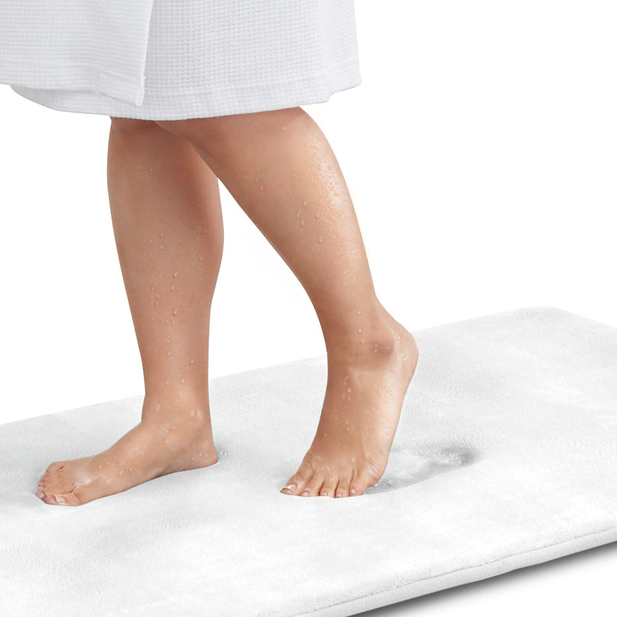 Memory Foam Bath Mat Non Slip Absorbent Super Cozy Velvet Bathroom Rug Carpet (17 inches X 24 inches, Grey)