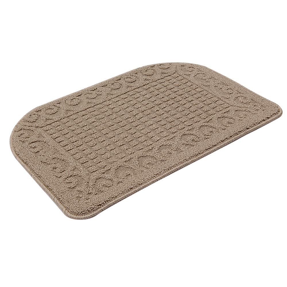 COSY HOMEER 27x18 Half Round Kitchen Rug,Non Slip Washable Mat,Burgundy 1PC