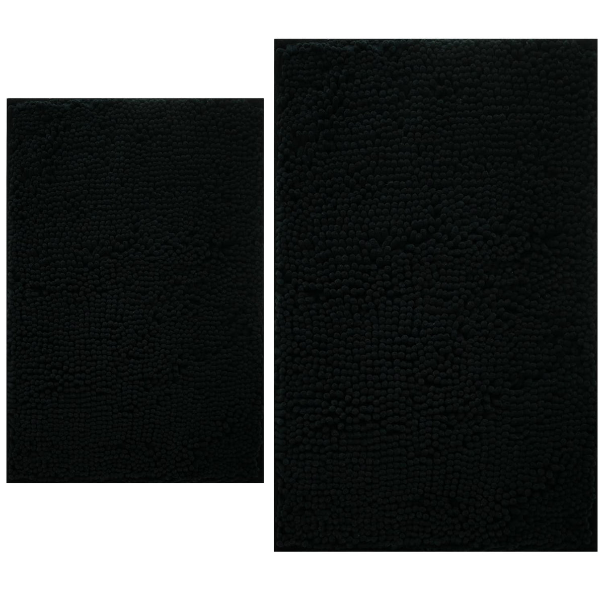 BOANKODU Bathroom Rugs Sets 2 Piece, Extra Soft Chenille Bath Mat Absorbent Bathroom Rug, Bathroom Mat with PVC Non-Slip Bottom, Machine Washable Bath Rugs (32x20 Inch + 24x16 Inch, Light Grey)