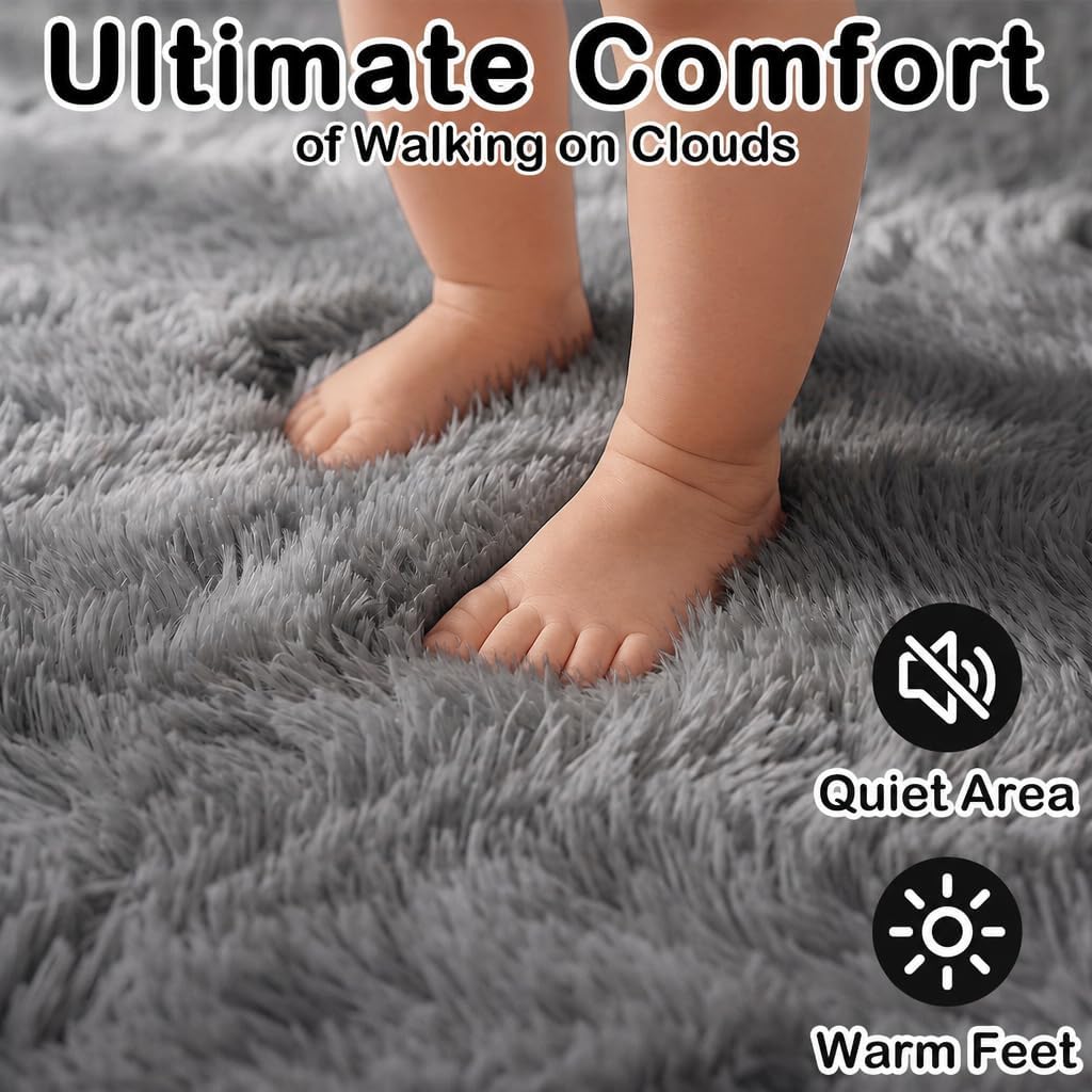 Super Soft Runner Rugs For Hallway 2x6 Ft,Grey Rug Home Decor Aesthetic