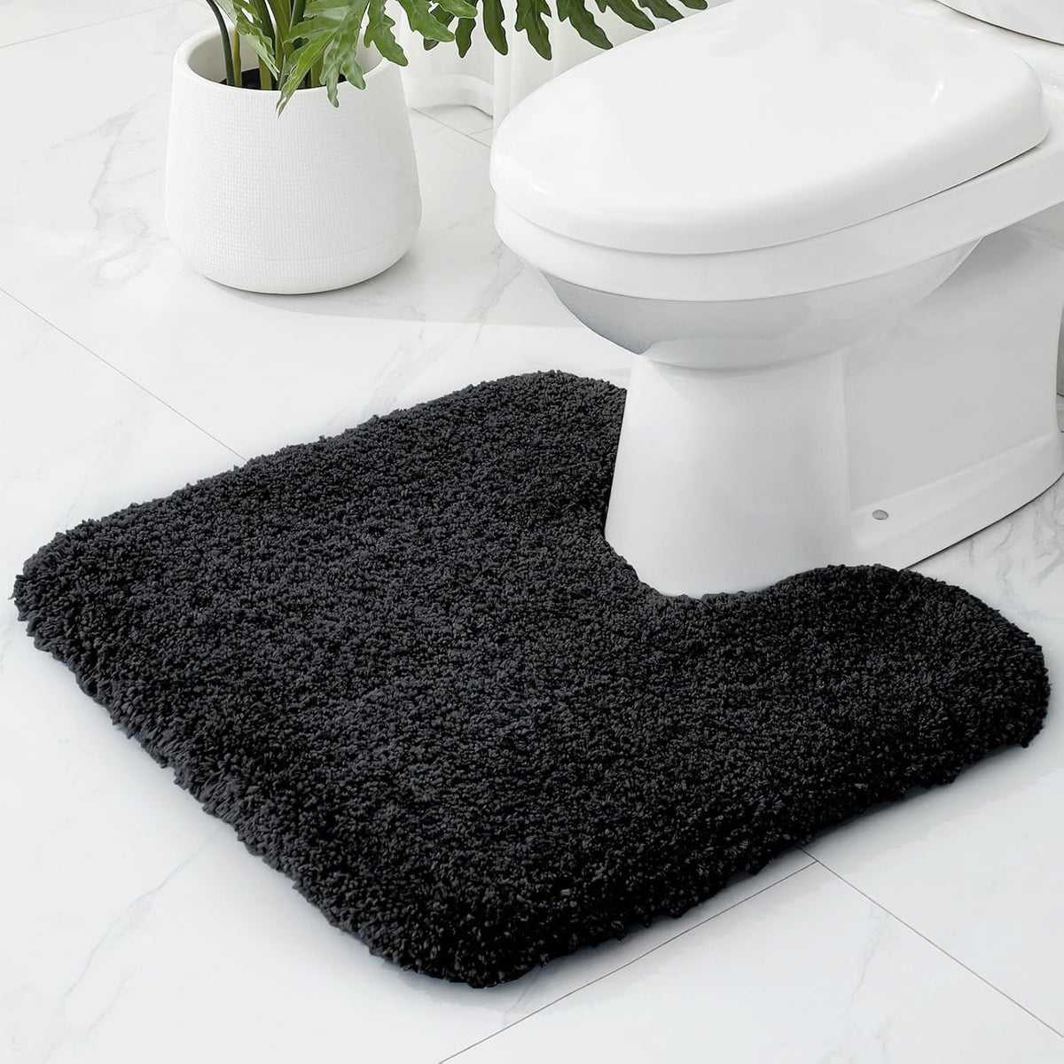Microfiber Bathroom Rugs 24x17 Absorbent Soft Non Slip, Blue