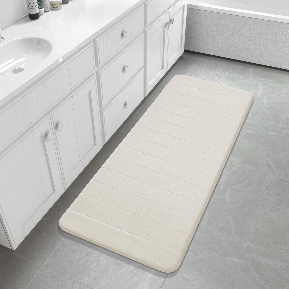 Yimobra Memory Foam Bath Mat, Super Soft & Absorbent Bathroom Rug, Grey