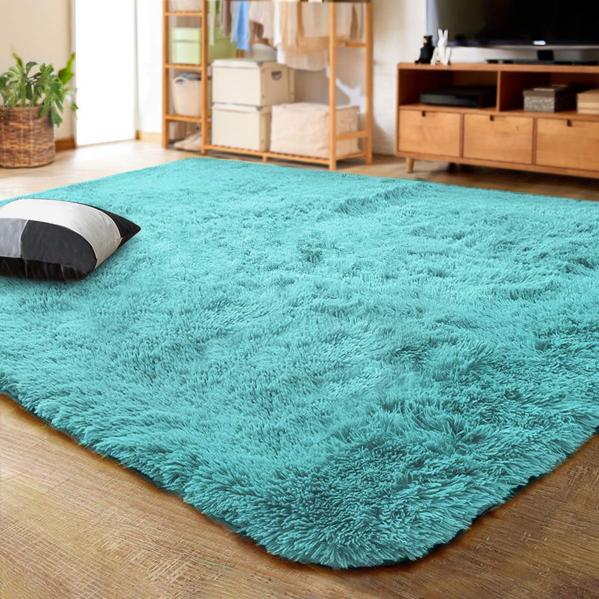 LOCHAS 2x3 Area Rugs Fluffy Living Room Carpets for Kids Bedroom, Brown