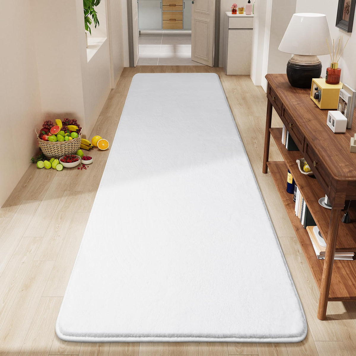 Amearea Modern Soft Hallway Runner Rug, 2x6 Feet Black Washable Runner Rugs