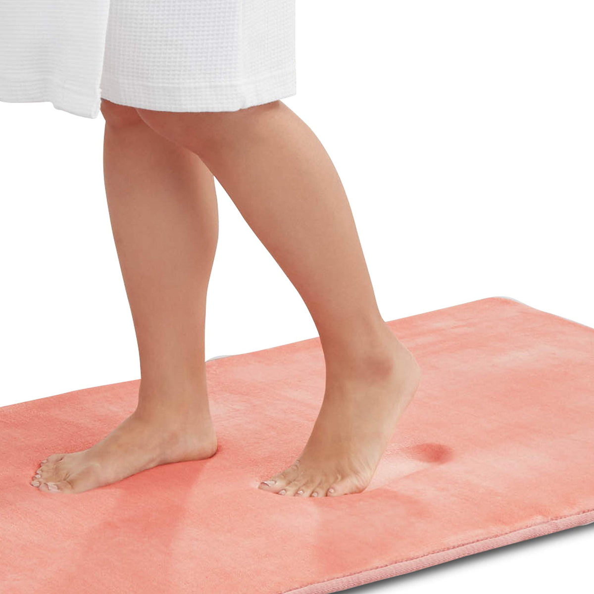 Memory Foam Bath Mat Non Slip Absorbent Super Cozy Velvet Bathroom Rug Carpet (17 inches X 24 inches, Grey)