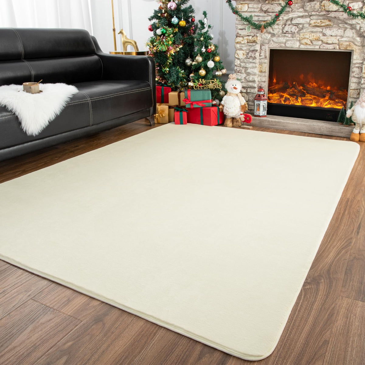 Przemy 2x6 Soft Runner Rug for Bedroom Living Room, Dark Purple Washable