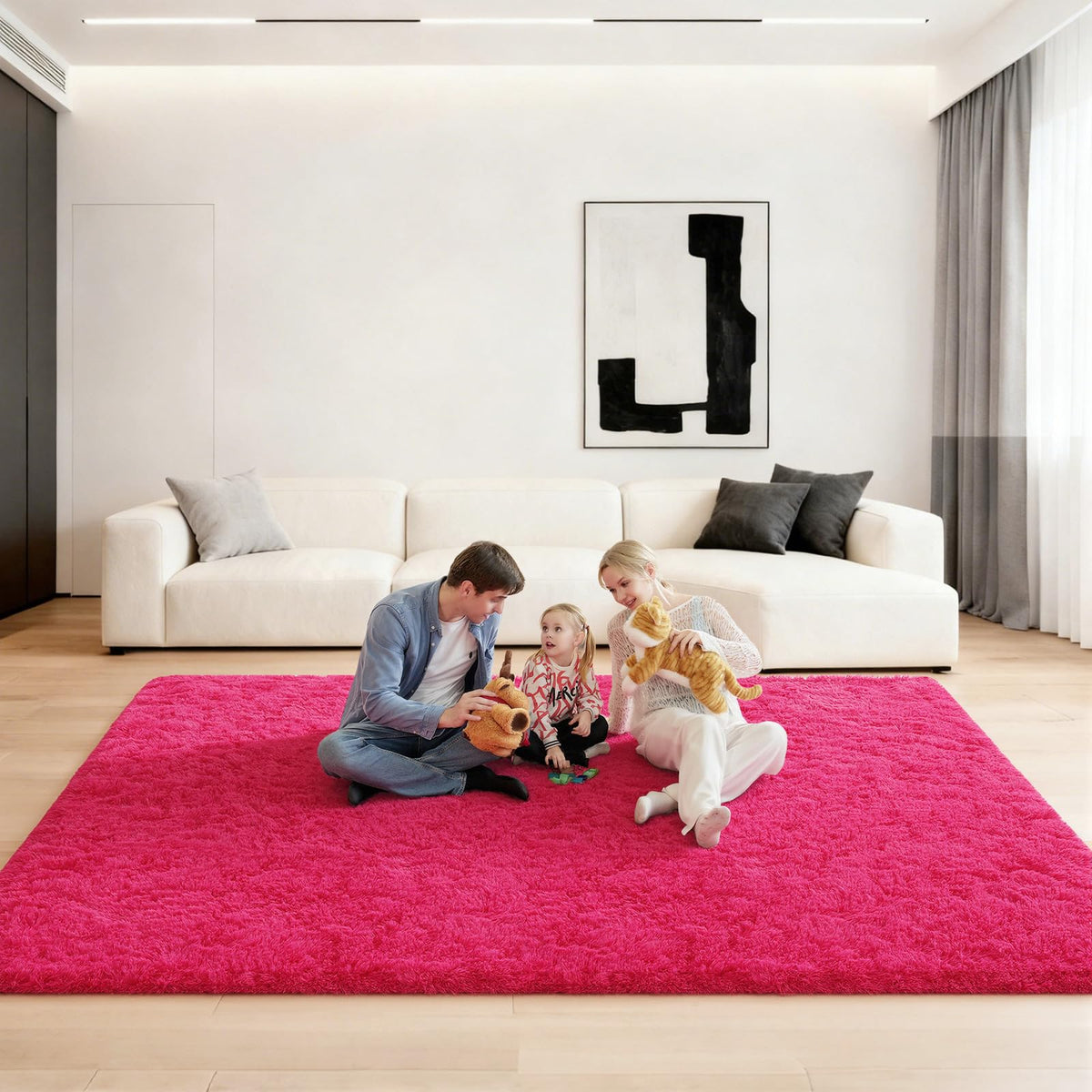 Pink Rug for Bedroom, 2x3 Small Fluffy Area Rugs for Living Room