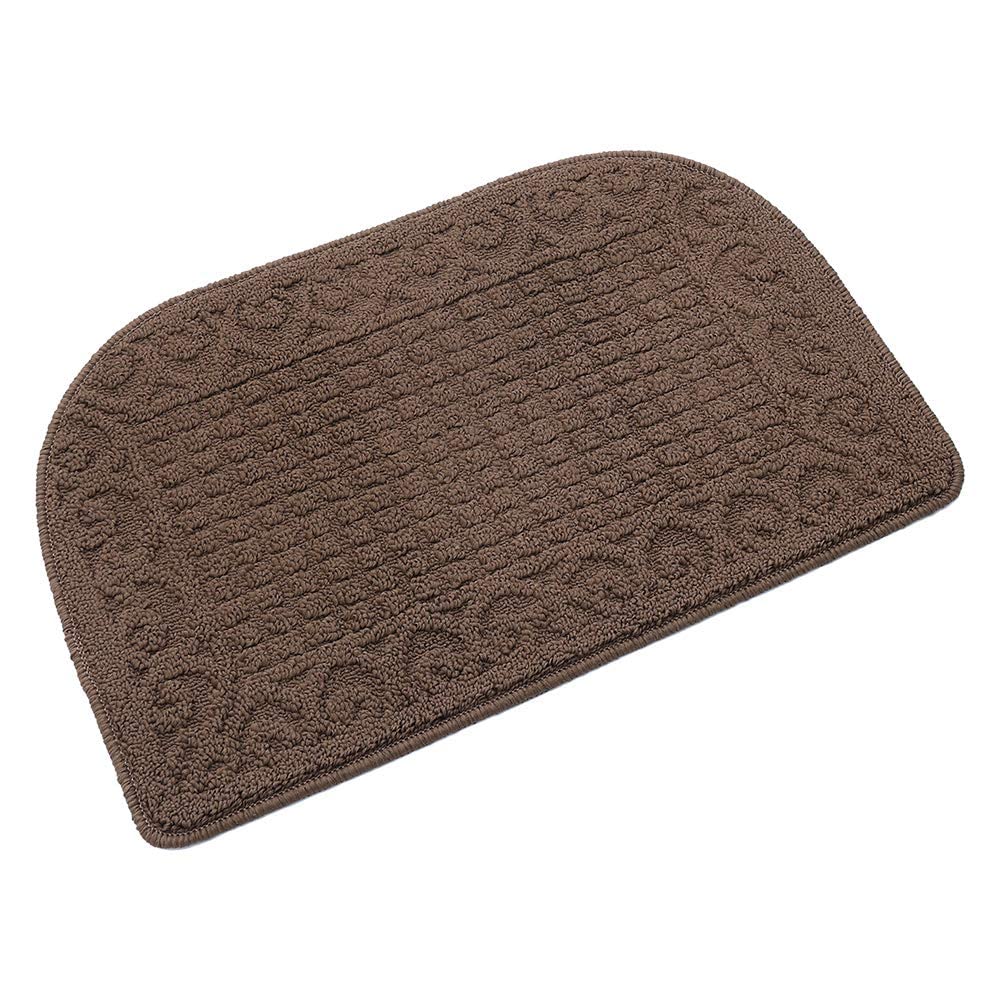 COSY HOMEER 27x18 Half Round Kitchen Rug,Non Slip Washable Mat,Burgundy 1PC