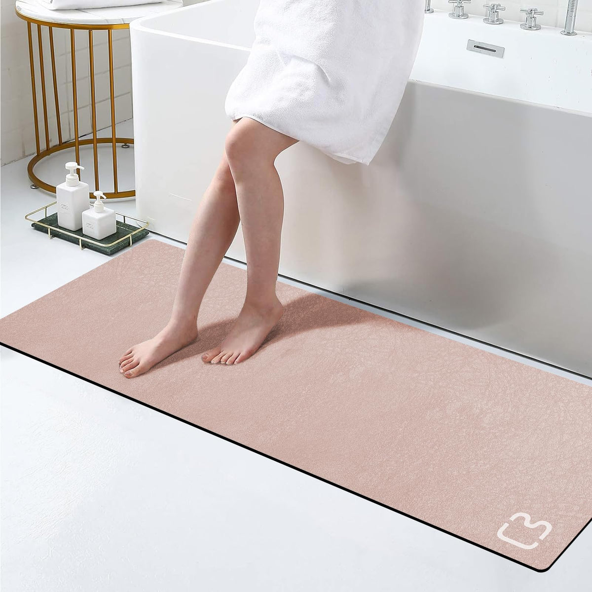 Diatomaceous Earth Bath Mat Stone Bath Mats for Bathroom,15.7"x23.6",Grey