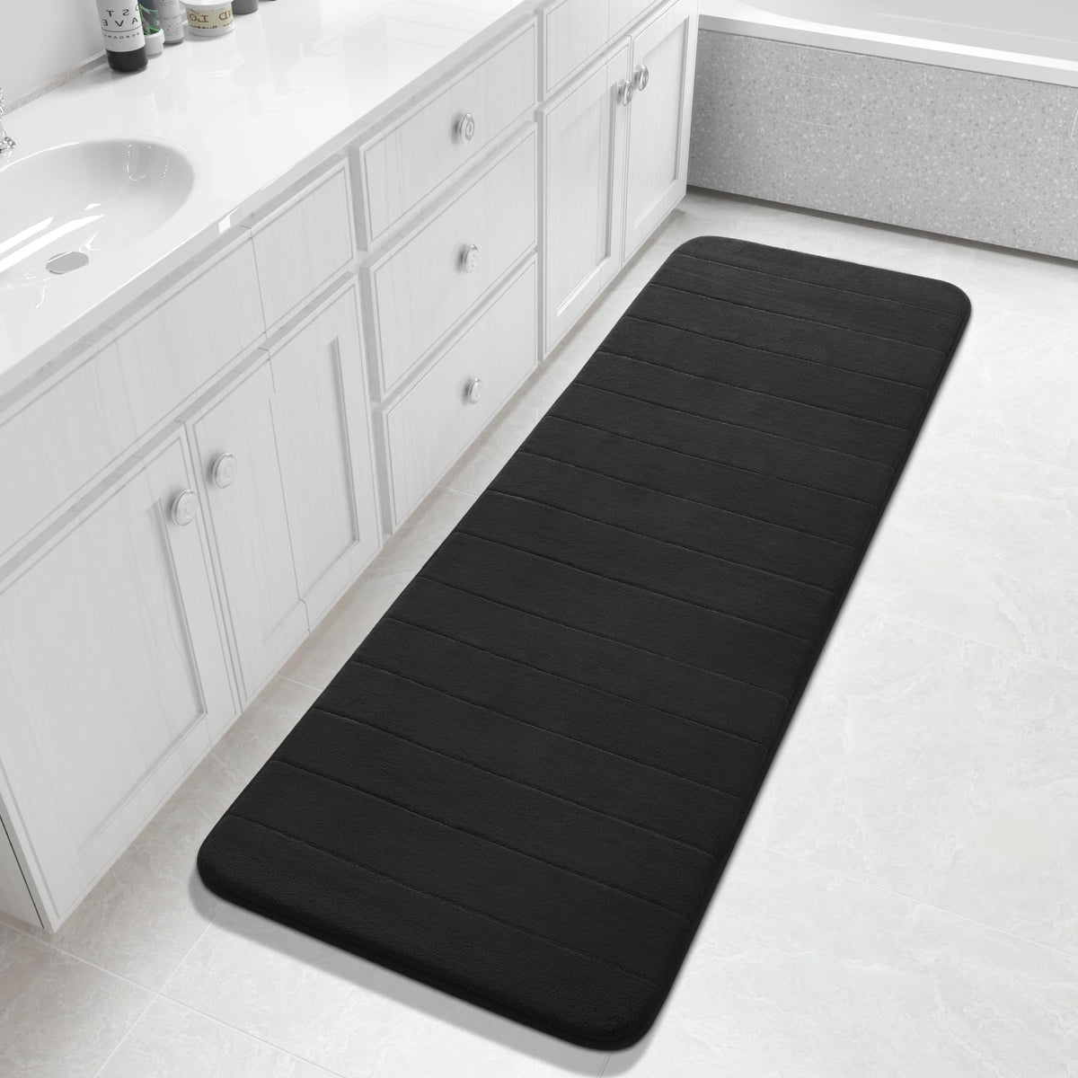 Yimobra Memory Foam Bath Mat, Super Soft & Absorbent Bathroom Rug, Grey