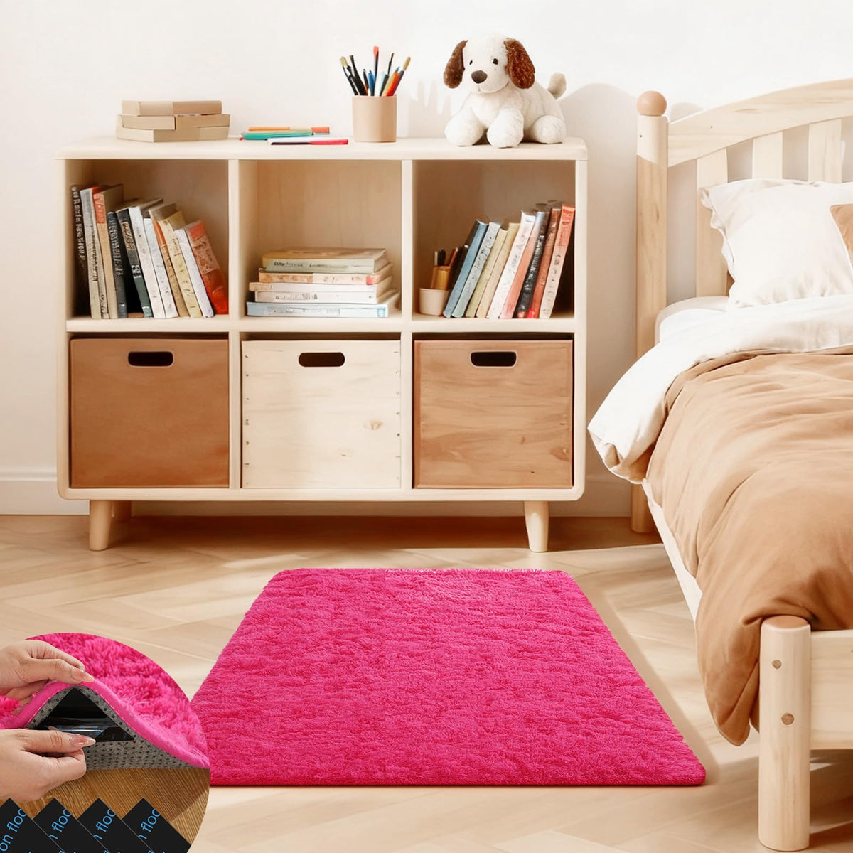 Pink Rug for Bedroom, 2x3 Small Fluffy Area Rugs for Living Room