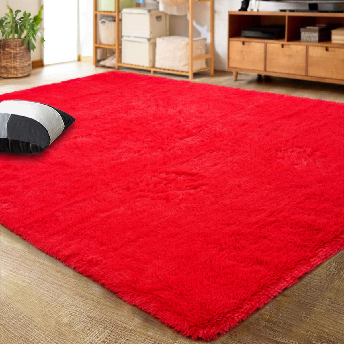 LOCHAS 2x3 Area Rugs Fluffy Living Room Carpets for Kids Bedroom, Brown