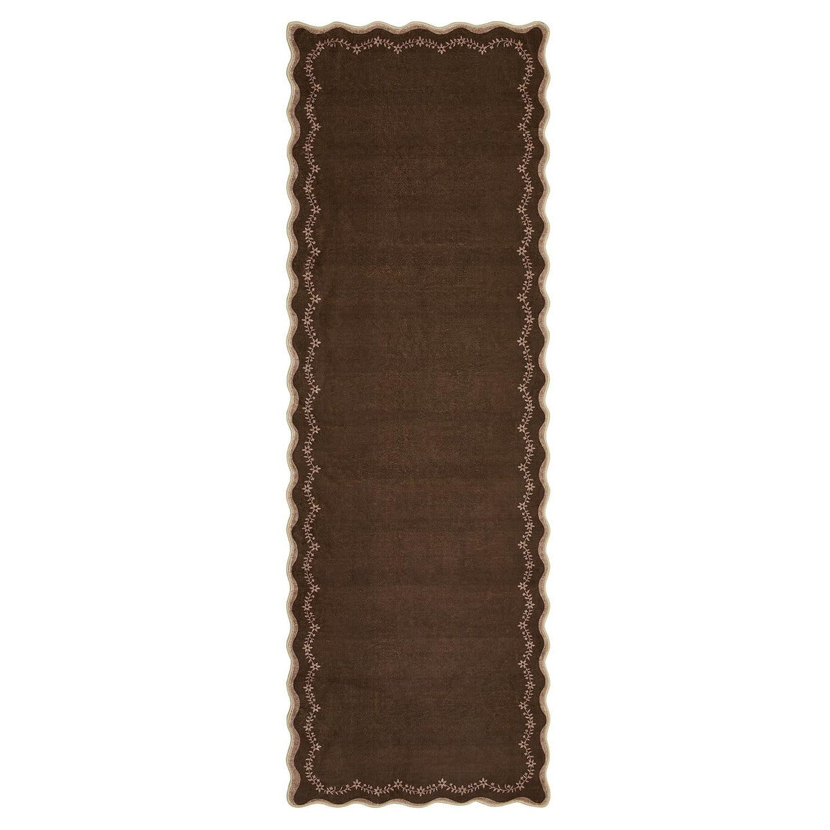 GarveeHome 3x5 Scalloped Washable Area Rug Non Slip Bedroom Entryway Rug