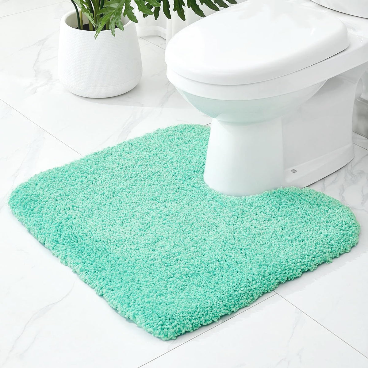 Microfiber Bathroom Rugs 24x17 Absorbent Soft Non Slip, Blue