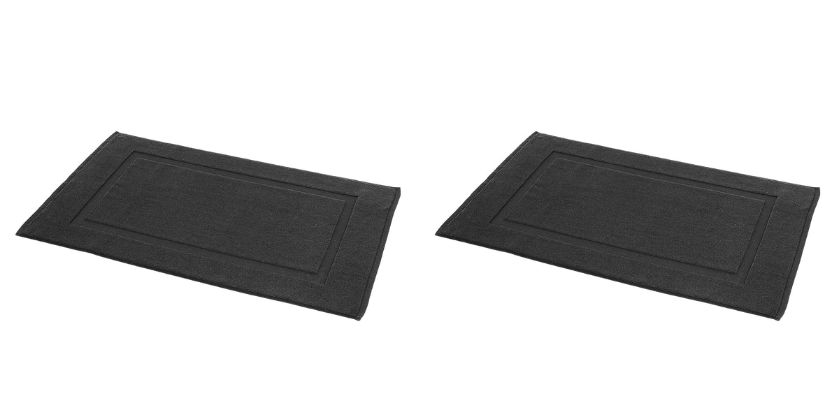 Amazon Basics Banded Bathroom Bath Rug Mat, 100% Cotton, 31 x 20 inches, Soft Silver