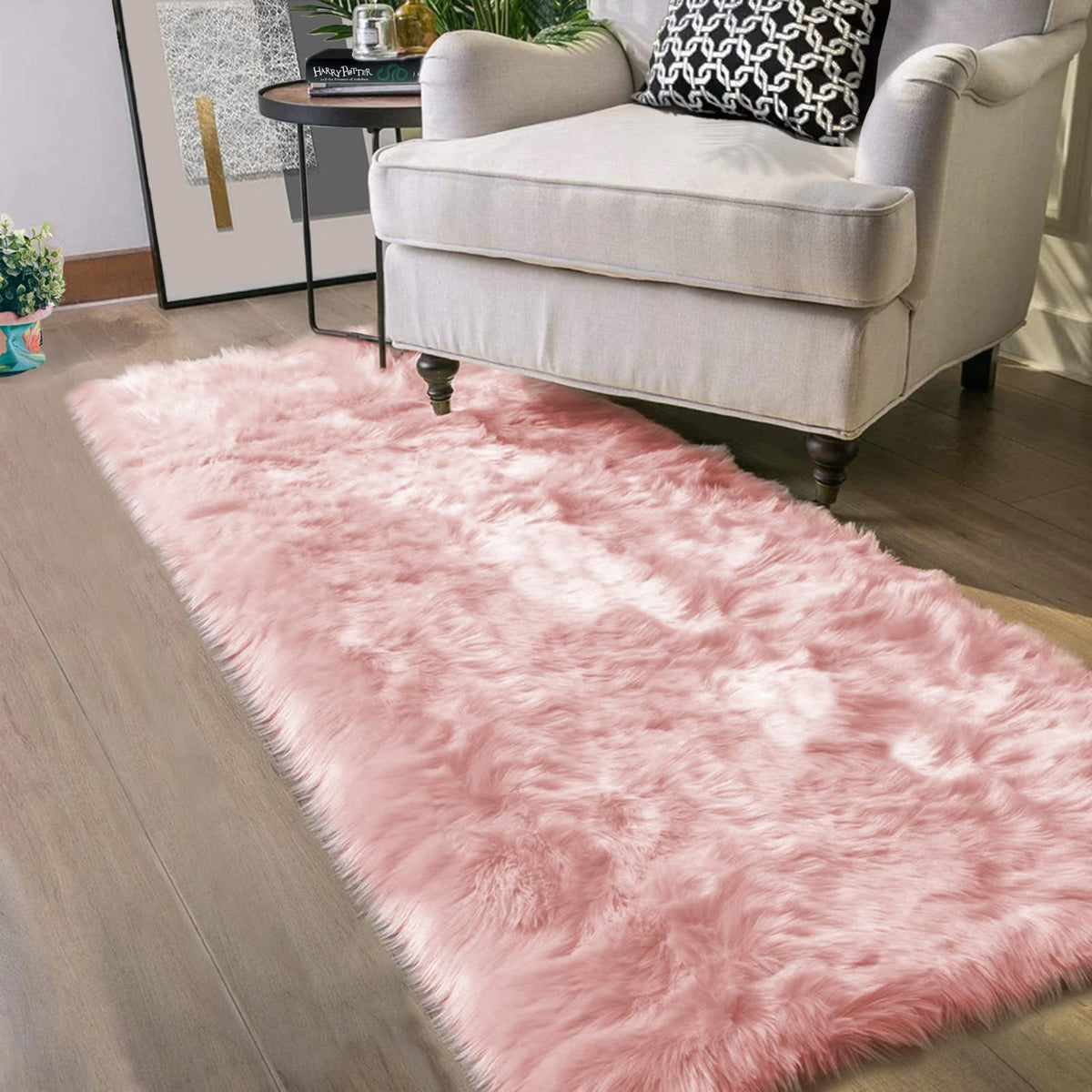 Latepis White Sheepskin Rug 2x3 Faux Fur Sheepskin Rug for Living Room Fluffy Washable Rugs for Bedroom Luxury Room Decor Furry Rugs Rectangle