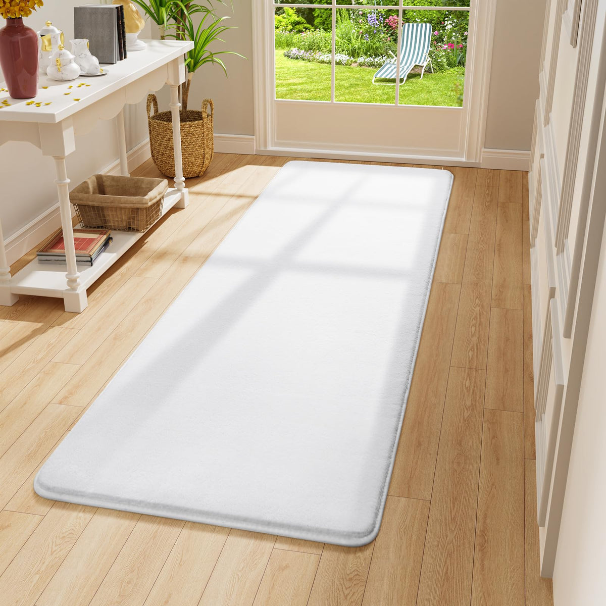 Amearea Modern Soft Hallway Runner Rug, 2x6 Feet Black Washable Runner Rugs